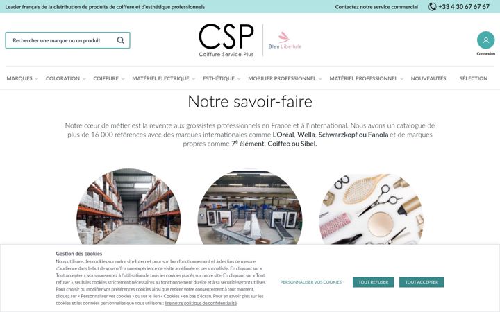 Screenshot of coiffureserviceplus.com
