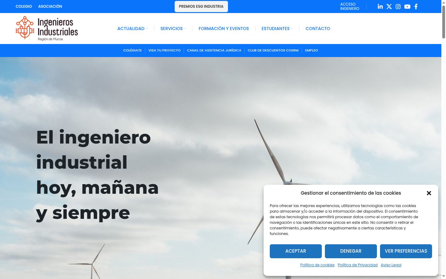Screenshot del banner di consenso mostrato prima di qualsiasi interazione