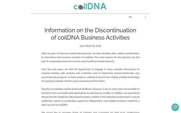 Screenshot of coildna.com