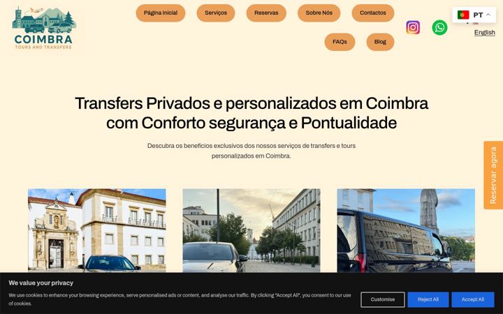 Screenshot of coimbratoursandtransfers.pt