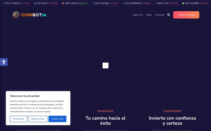 Screenshot of coinbotia.com