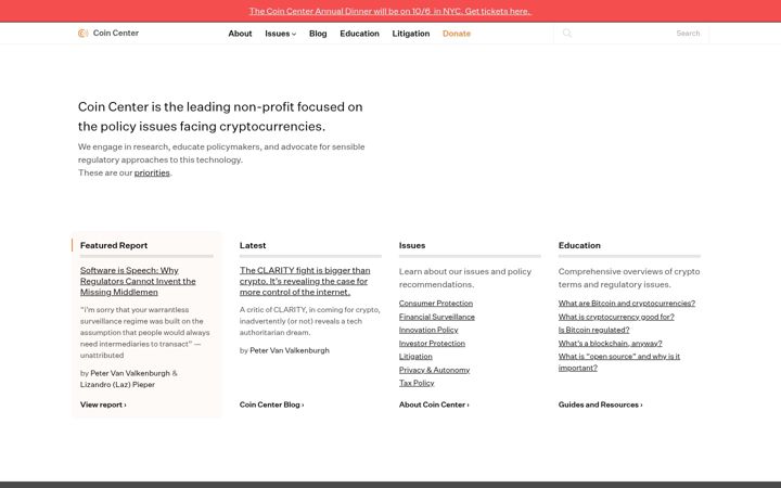 Screenshot von coincenter.org