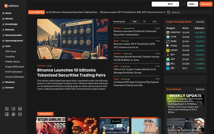 Screenshot of coincu.com