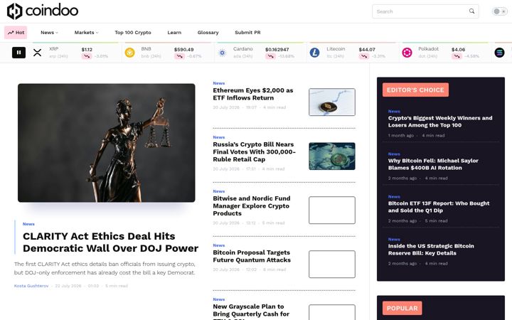 Screenshot of coindoo.com