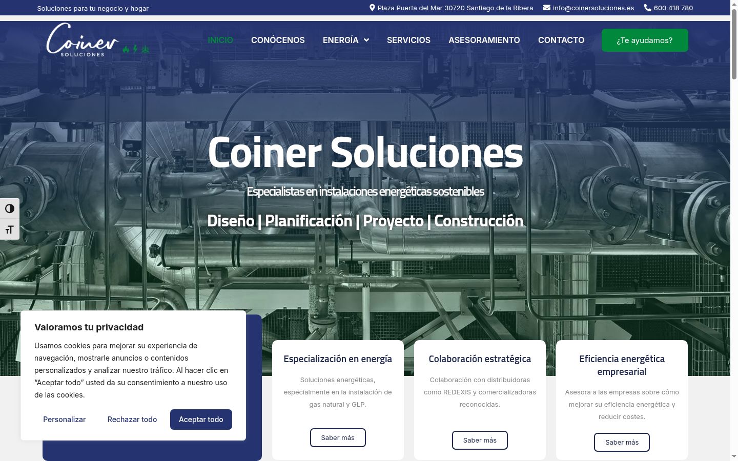 Screenshot of the consent banner shown before any interaction