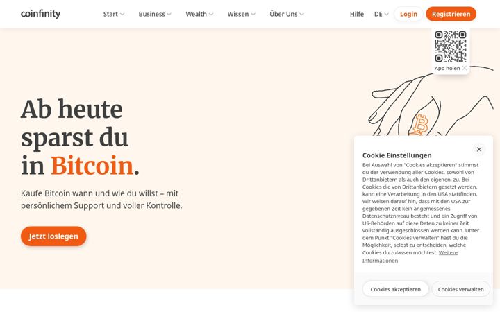 Screenshot of coinfinity.co