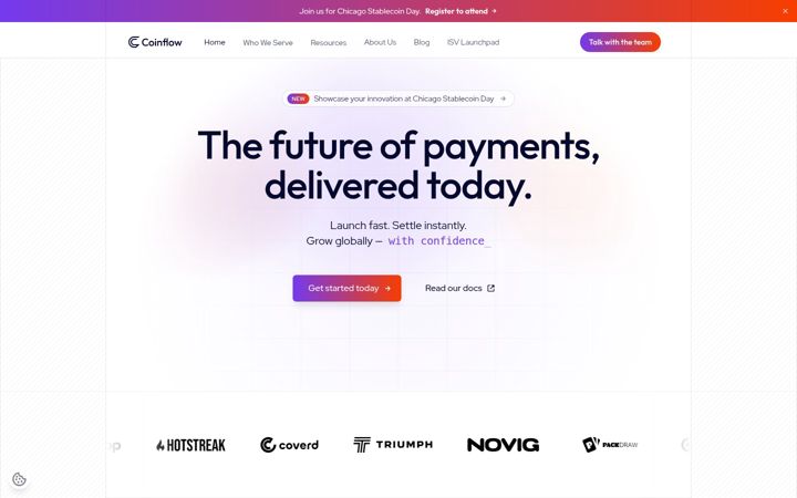 Screenshot of coinflow.cash