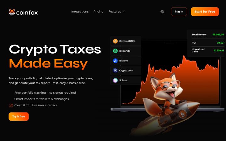 Екранна снимка на coinfox.io