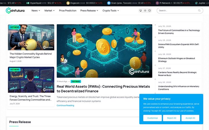 Screenshot of coinfutura.com