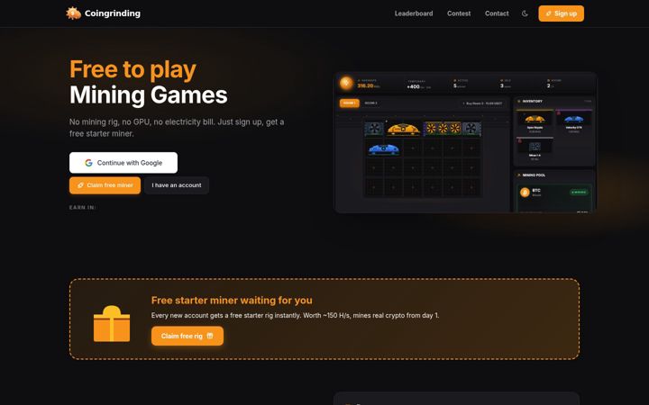 Screenshot di coingrinding.com