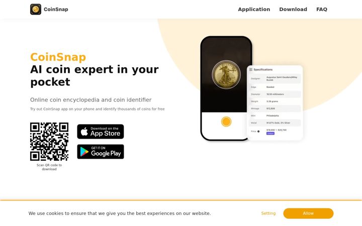 Screenshot of coinidentifierai.com