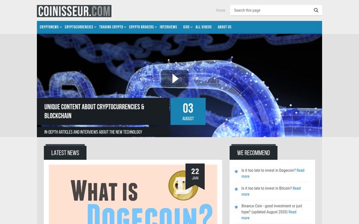 Screenshot of coinisseur.com