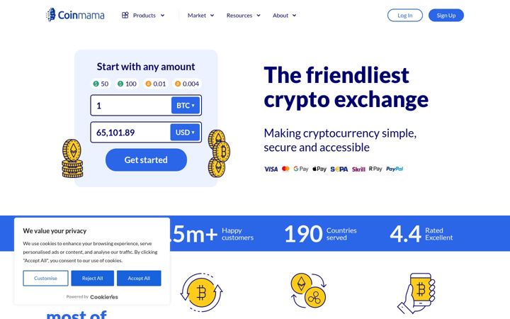 Screenshot of coinmama.com