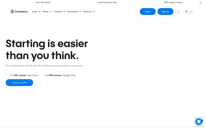 Snímek obrazovky coinmerce.io