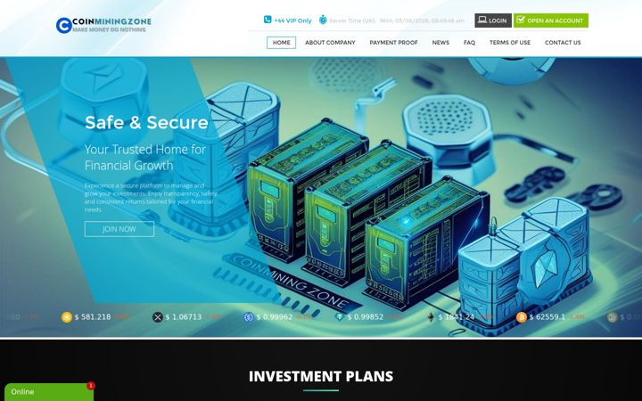 Screenshot of coinminingzone.com