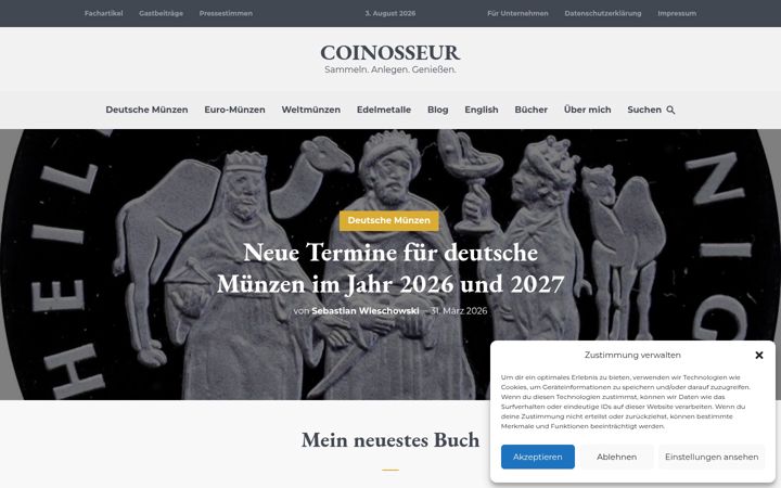 Screenshot of coinosseur.de