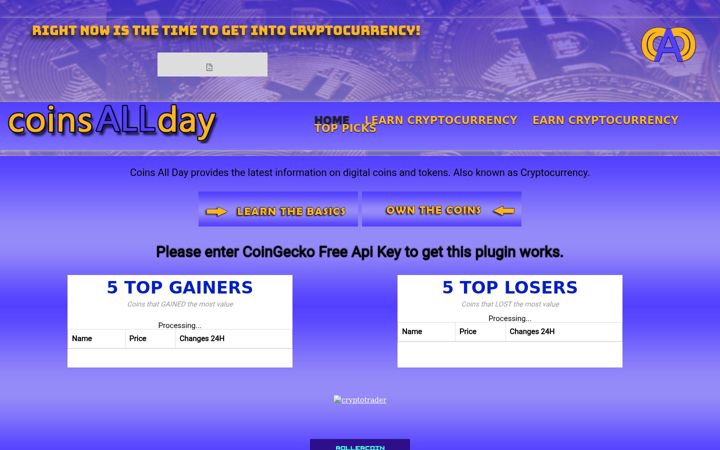 Screenshot of coinsallday.com