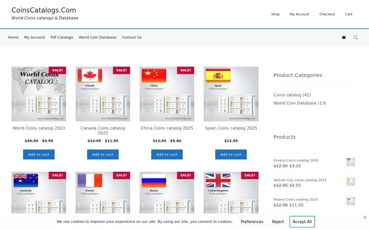 Screenshot of coinscatalogs.com
