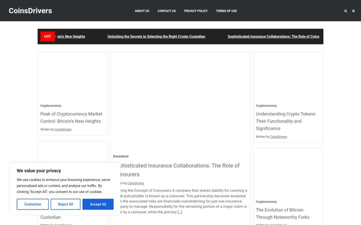 Screenshot of coinsdrivers.com