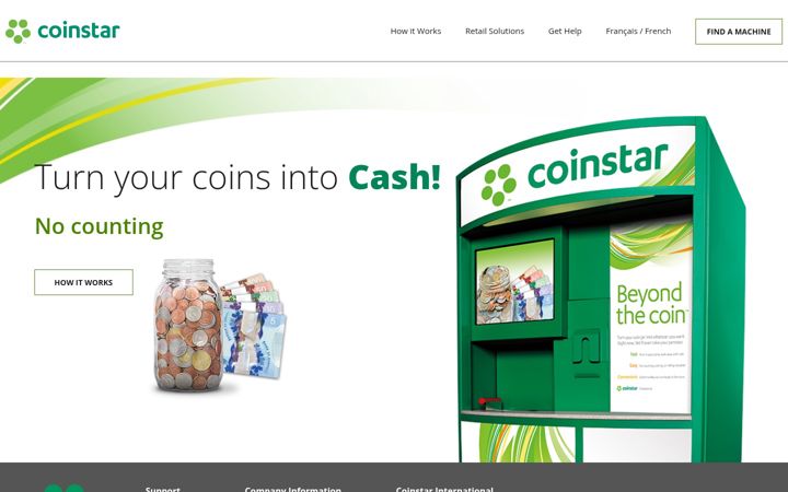 Skärmbild av coinstar.ca