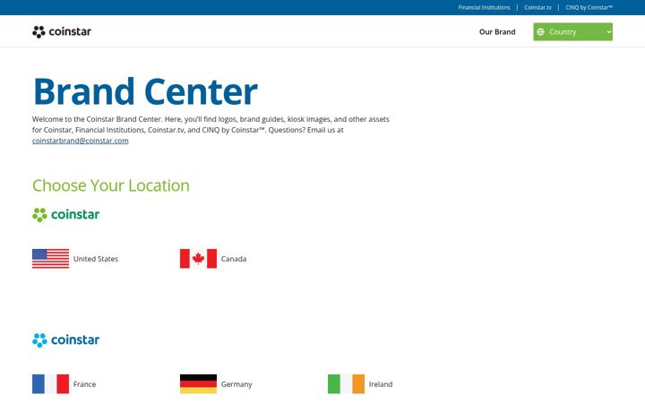 Screenshot of coinstarbrandcenter.com