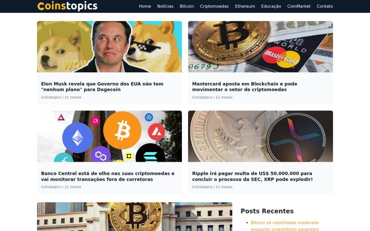 Screenshot of coinstopics.com
