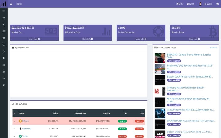 Captură de ecran a coinstrend.net