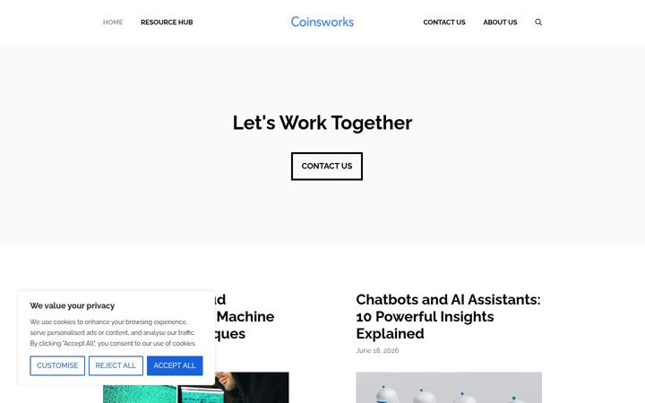 Screenshot of coinsworks.com