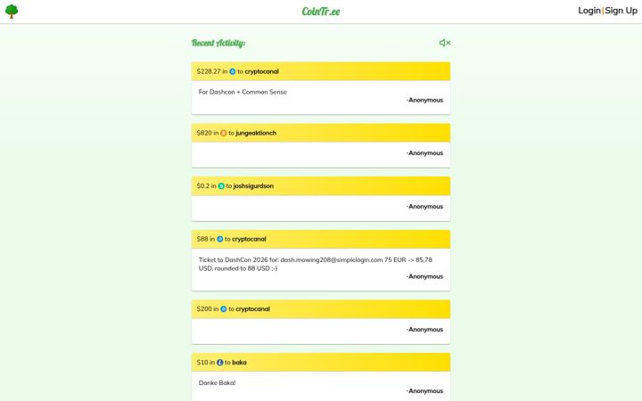 Screenshot of cointr.ee