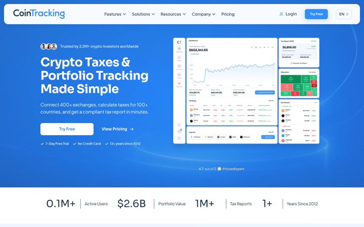 Screenshot di cointracking.info