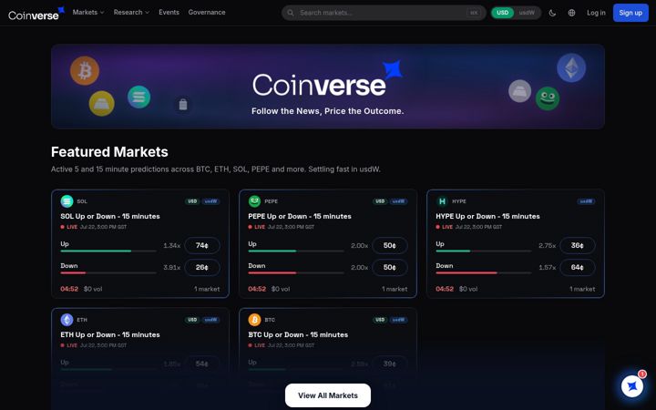 Screenshot of coinverse.io