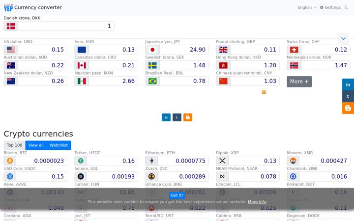 Zrzut ekranu coinyep.com