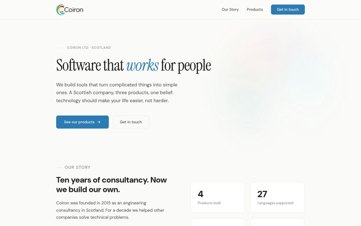 Screenshot of coiron.co.uk