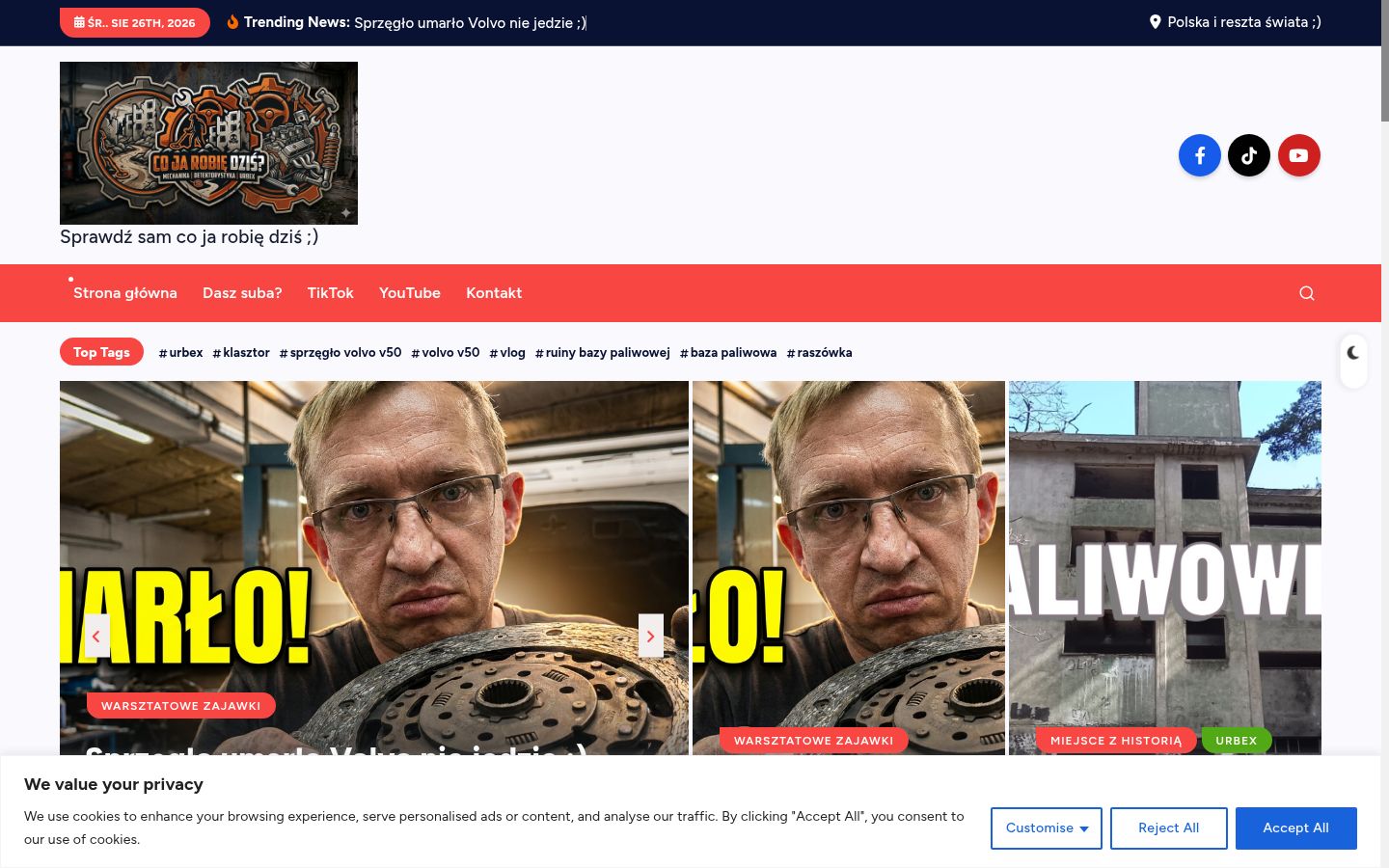 Zrzut ekranu banera zgody wyświetlanego przed jakąkolwiek interakcją