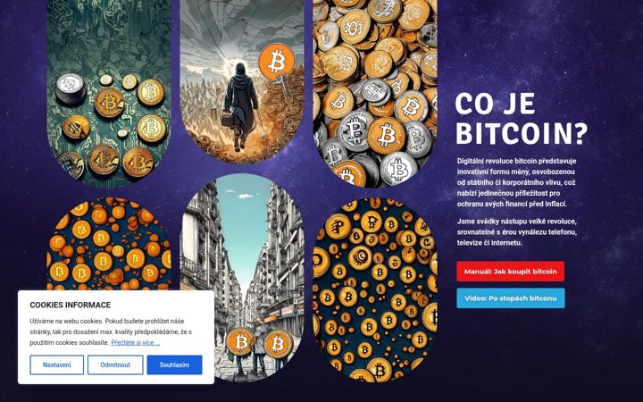 Екранна снимка на cojebitcoin.cz