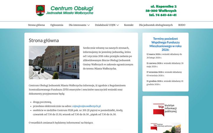 Zrzut ekranu cojm.walbrzych.pl
