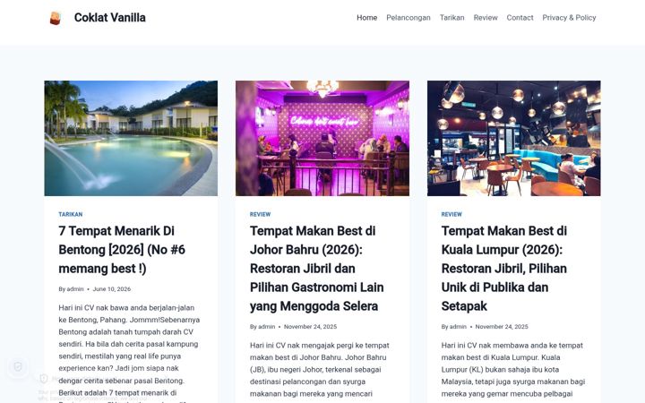 Screenshot of coklatvanilla.com