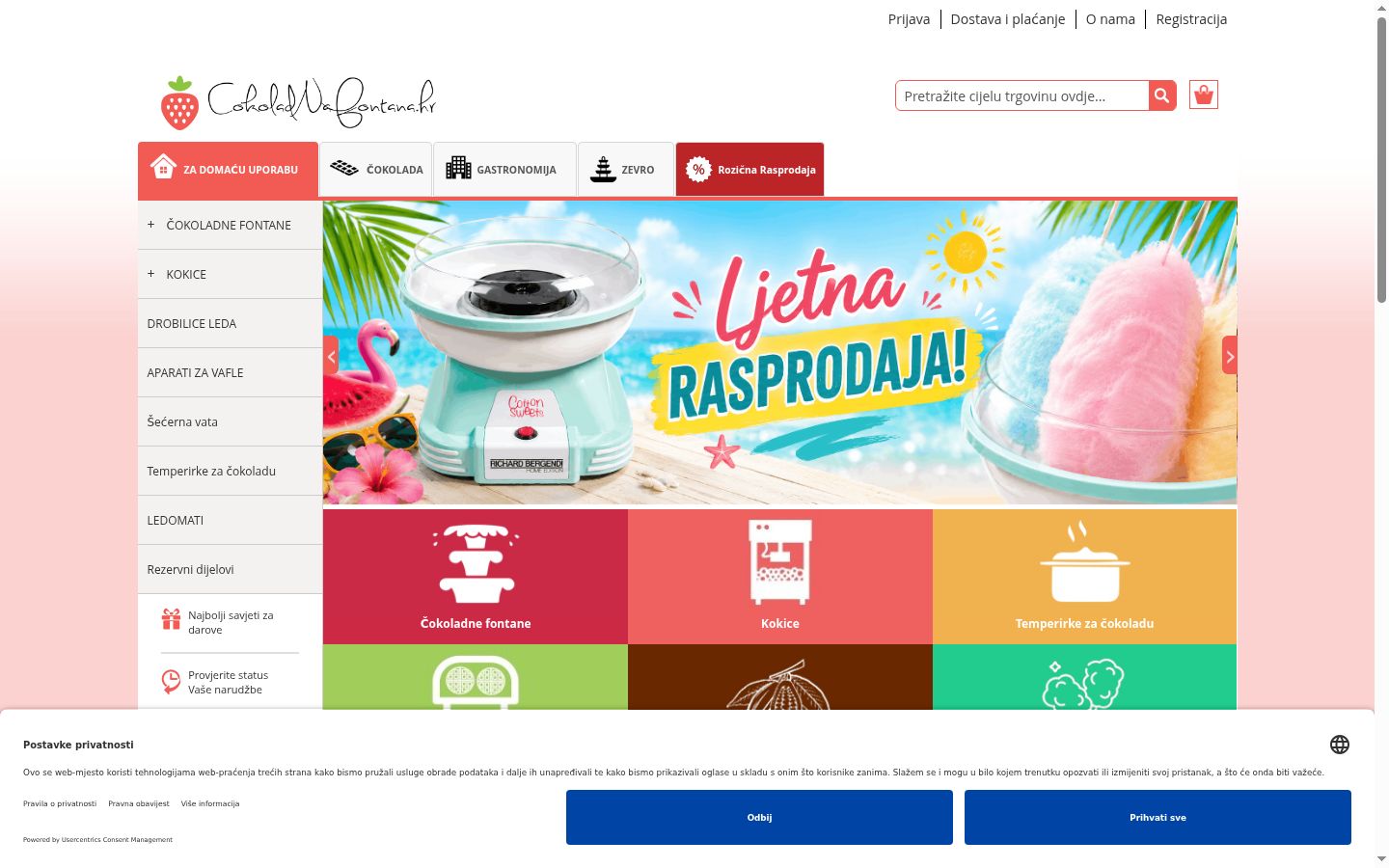 Screenshot van de toestemmingsbanner zoals getoond vóór enige interactie