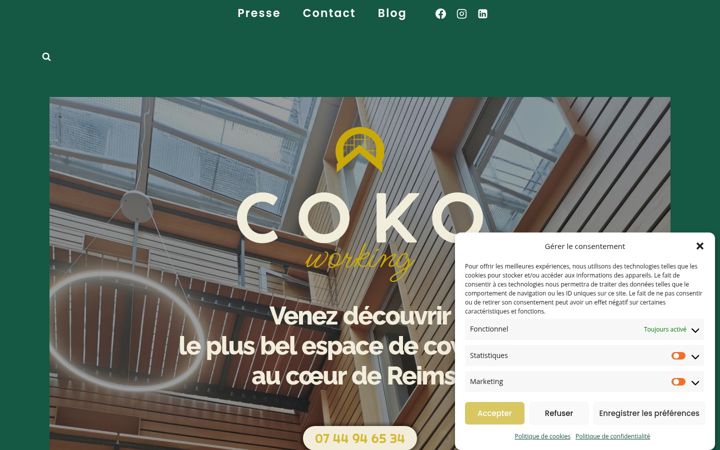 Screenshot of cokoworking.fr
