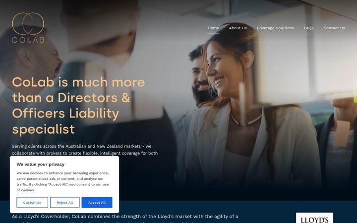Screenshot of colab.insure