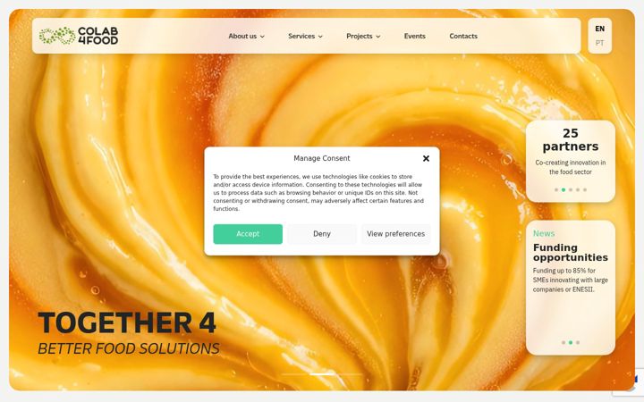 Screenshot of colab4food.com