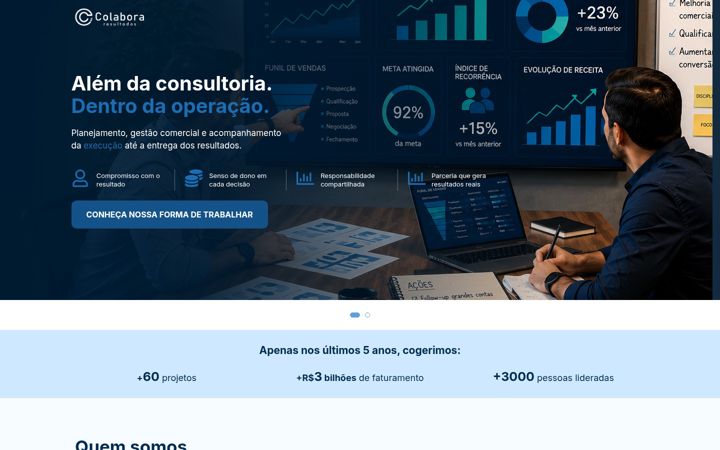 Screenshot stránky colaboraresultados.com.br