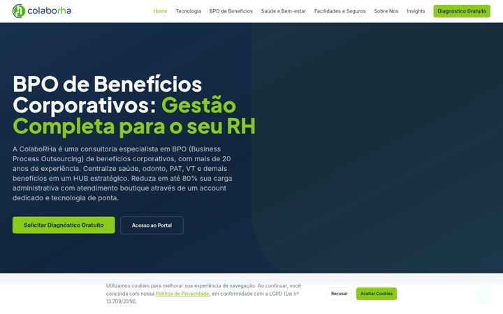 Screenshot stránky colaborha.com.br