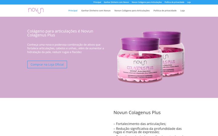 Captura de ecrã de colagenoparaarticulacoes.com.br
