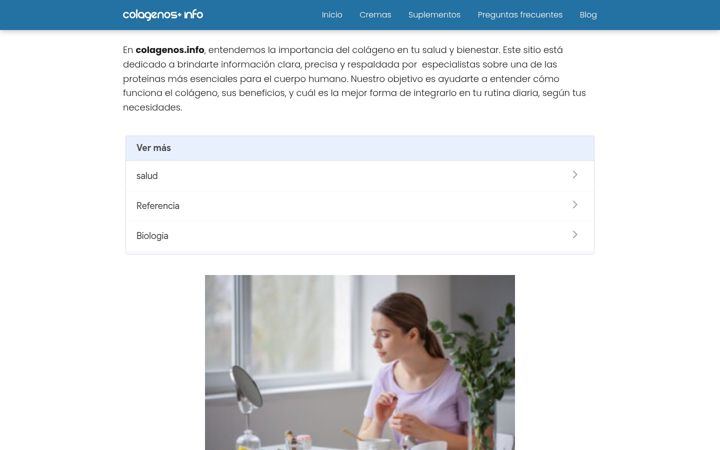 Screenshot of colagenos.info