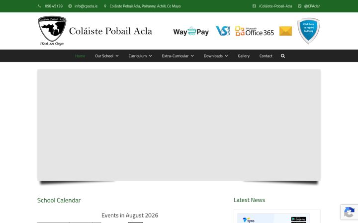 Skjámynd af colaistepobailacla.ie