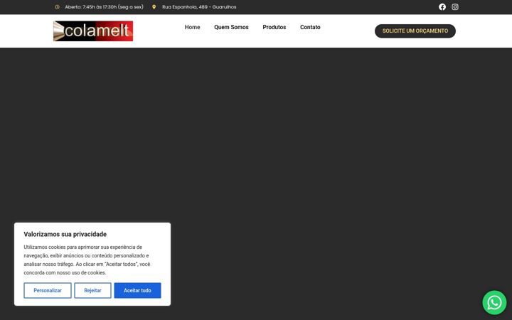 Captura de ecrã de colamelt.com.br