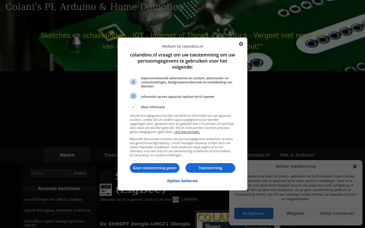 Snímek obrazovky baneru souhlasu zobrazeného před jakoukoli interakcí