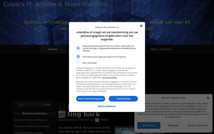 Screenshot of colandino.nl