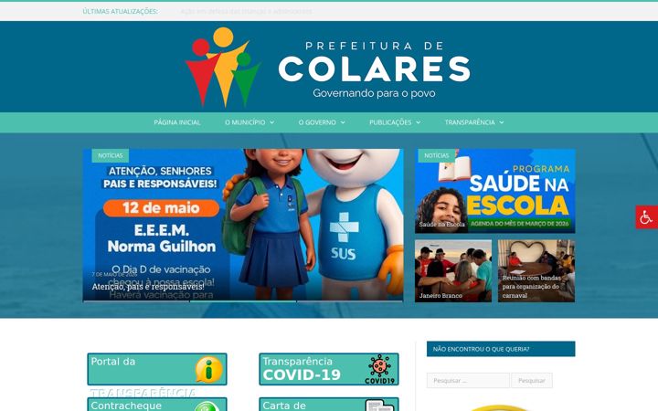 Captura de ecrã de colares.pa.gov.br